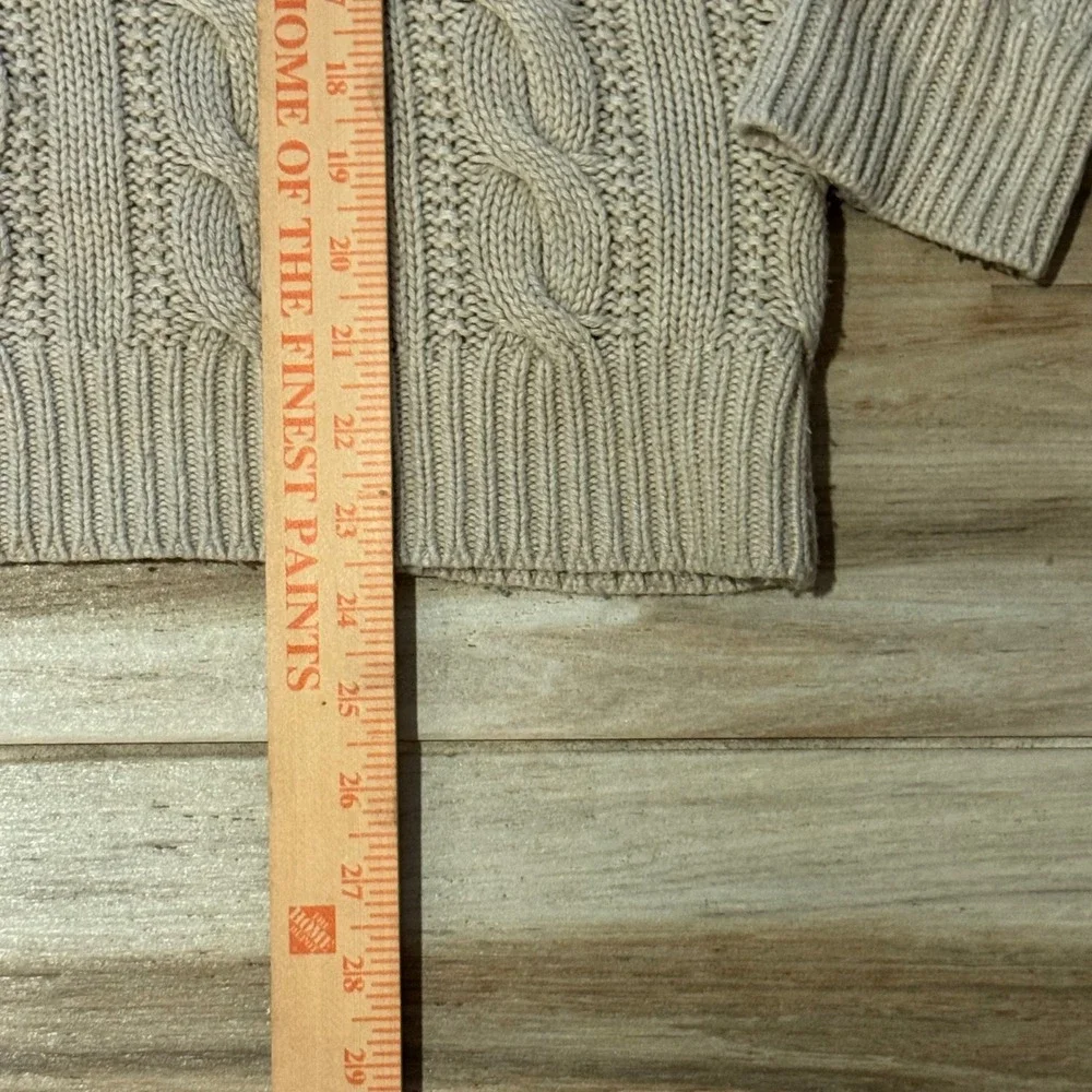 Vintage Polo Ralph Lauren Cable Knit Sweater Men L 100% Tussah Silk Button Mock